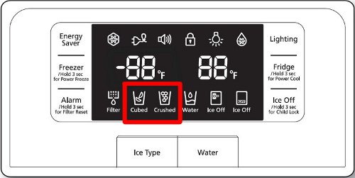 Ice Type Light (Cubed / Crushed) Does Not Light Up